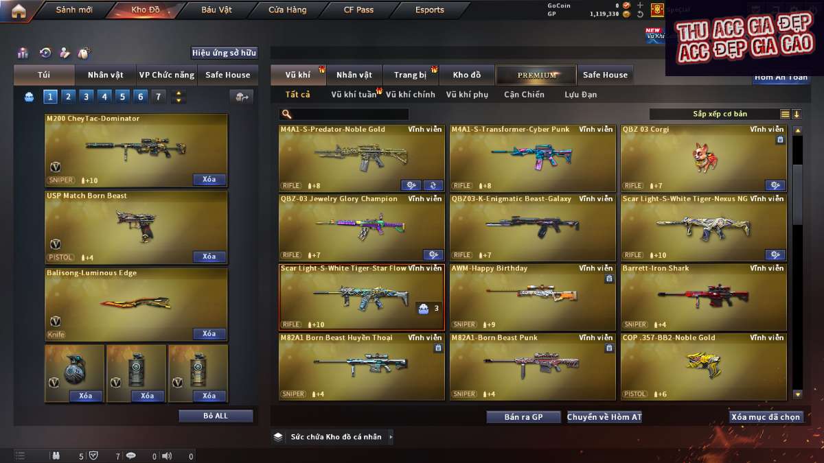 shop acc cf uy tin gia re